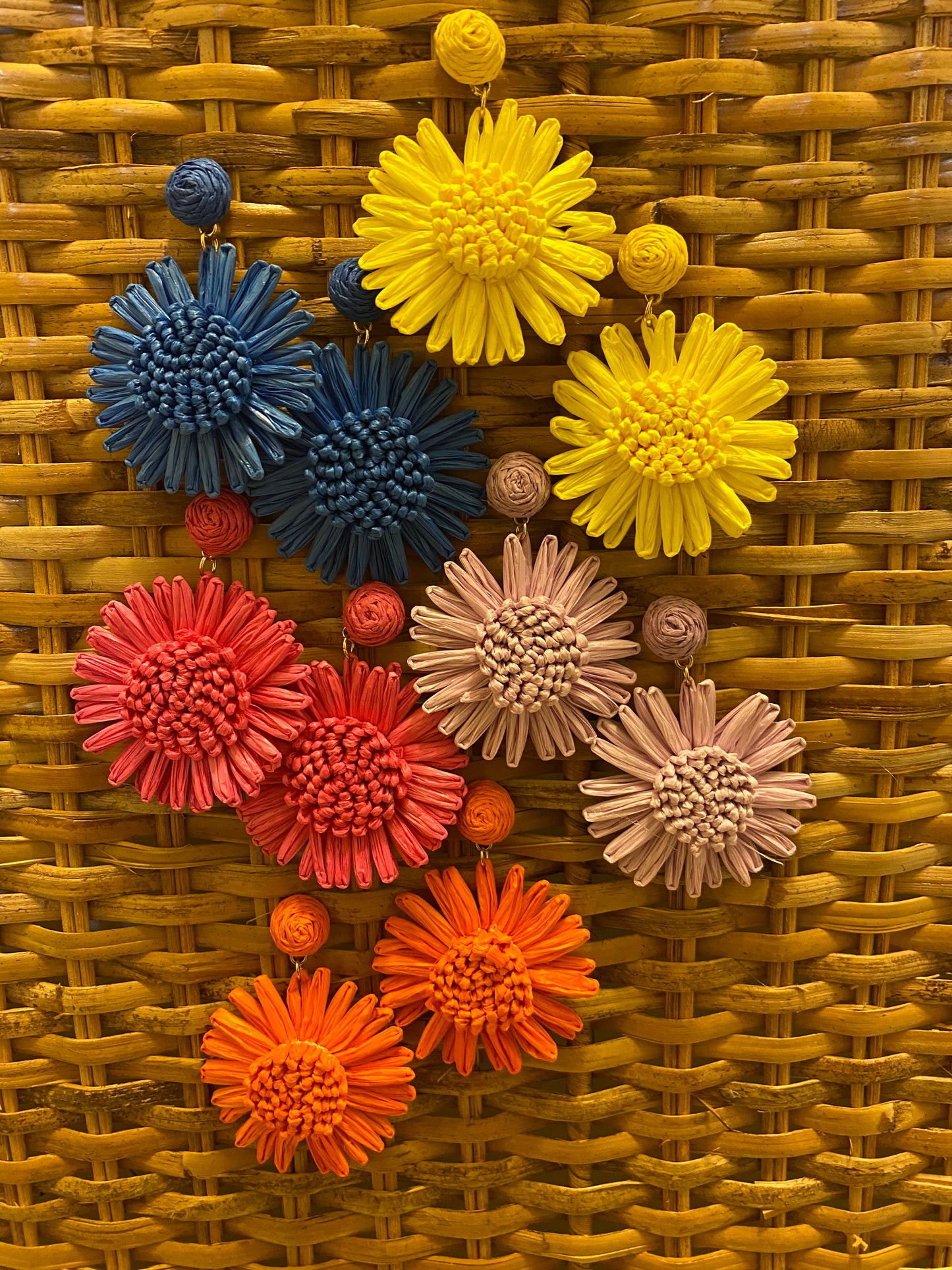 Colorful flower oorbellen